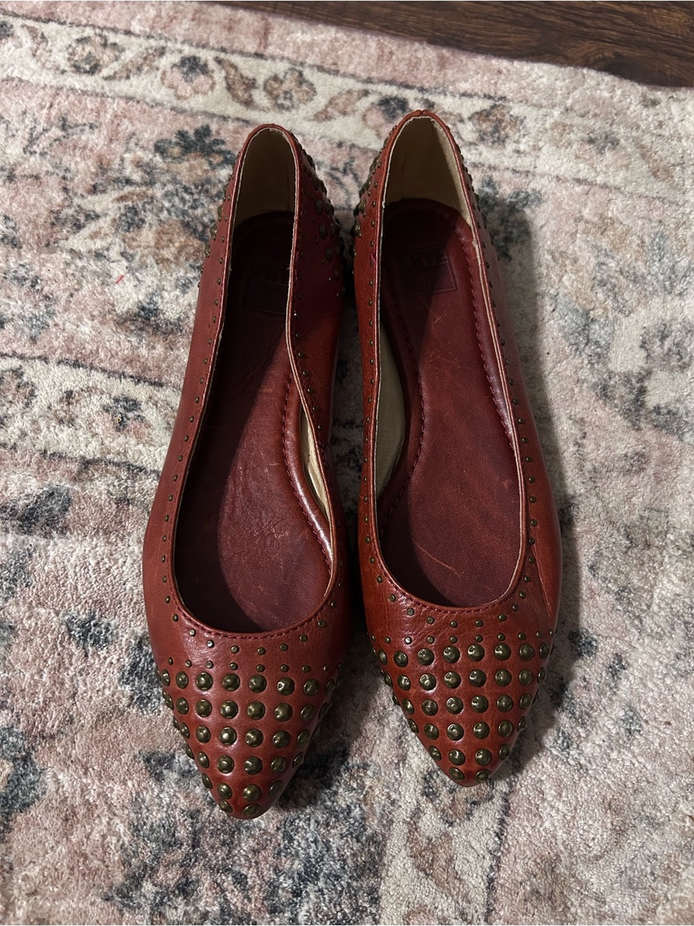 Frye Regina Studded Pointed Flats - Size 7